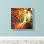 ドライ葉の森の写真 キャンバスプリント (インサイチュ (ウッドフロア))