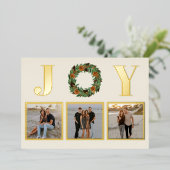 ドライ オレンジ ジョイ パイン wreath マルチ フォト ゴールド 箔シーズンカード (立ち正面)