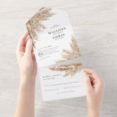 ドライ パンパス グラス ウェディング オールインワン 招待状 (貼ってはがせる)