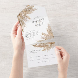 ドライ パンパス グラス ウェディング オールインワン 招待状