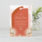 ドライ パーム ボヘミア テラコッタ ブライダル シャワー 招待状 (スタンド正面)