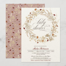 ドライ フローラル ワイルドフラワーズ オータム フォール ベイビー シャワー I