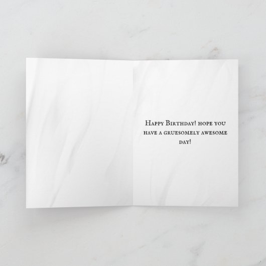 ドラウ完全に死んでいなグウォリアー誕生日 カード (内部)