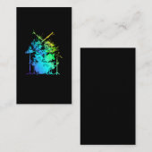 ドラカラフルムセットミュージックドラムドラムスティック 名刺 (正面/裏面)