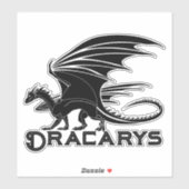 ドラカリスの黒いドラゴンのシルエットステッカー シール (シート)