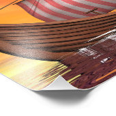 ドラカールまたはバイキング船 – 3D 描写 フォトプリント            (角)