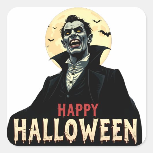 ドラキュラがお前に夜を不気味祈る スクエアシール (正面)