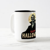 ドラキュラがお前に夜を不気味祈る ツートーンマグカップ (正面左)