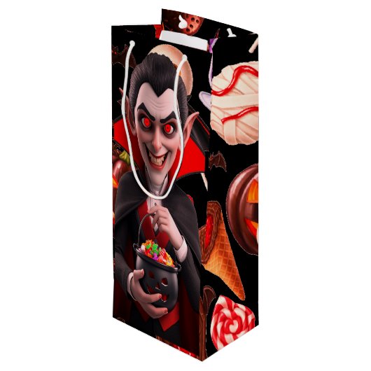 ドラキュラがキャンディを愛す スプーキー・ハロウィン ワインギフトバッグ (裏面アングル)
