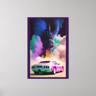 ドラキュラがスポーツカーを運転 – Ken Gage Art キャンバスプリント