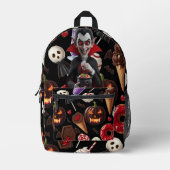 ドラキュラのハロウィンキャンディ プリントバックパック (正面)