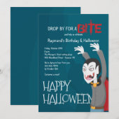 ドラキュラのハローウィンパーティの招待状 招待状 (正面/裏面)