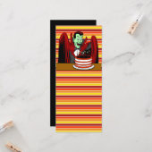 ドラキュラの吸血鬼の漫画のハロウィンの誕生日 カード (正面/裏面インサイチュ)