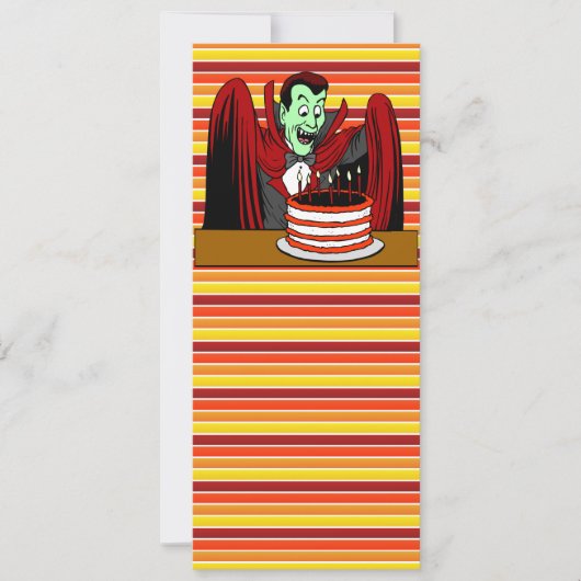 ドラキュラの吸血鬼の漫画のハロウィンの誕生日 カード (正面)