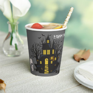 ドラキュラの城ハロウィ不気味ーン 紙コップ