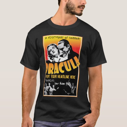 ドラキュラクラシックホラー映画 Tシャツ (正面)