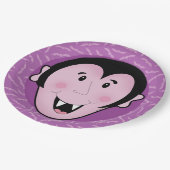 ドラキュラヴァンパイアこうもりハロウィンパープルこうもり ペーパープレート (アングル)