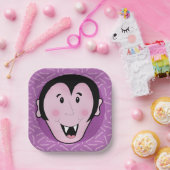 ドラキュラヴァンパイアこうもりハロウィンパープルこうもり ペーパープレート (パーティー)