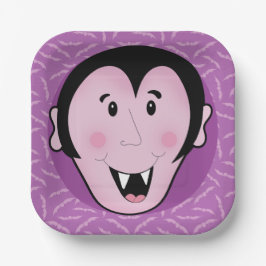 ドラキュラヴァンパイアこうもりハロウィンパープルこうもり ペーパープレート