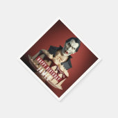 ドラキュラヴァンパイアをテーマにしたクリームケーキ – 誕生日 スタンダードカクテルナプキン (角)