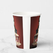 ドラキュラヴァンパイアをテーマにしたクリームケーキ – 誕生日 紙コップ (右)