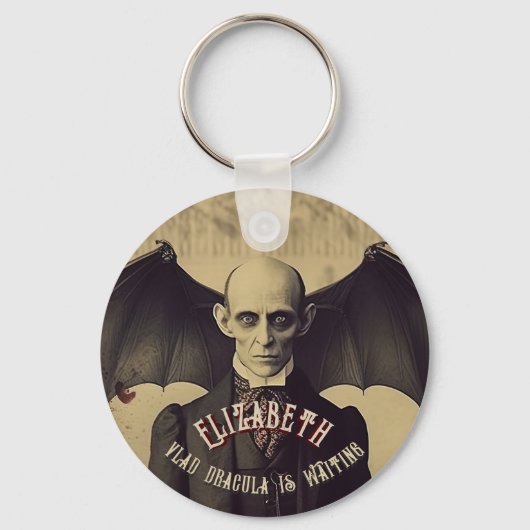 ドラキュラヴィンテージゴシックハローウィンパーティのお願い キーホルダー (裏面)