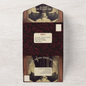 ドラキュラ城ヴィンテージ大人ハロウィン オールインワン招待状 (外側)