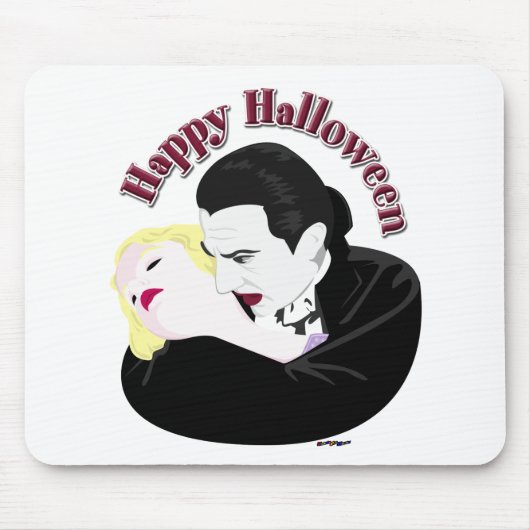 ドラキュラ、ハッピー・ハロウィン マウスパッド (正面)
