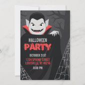 ドラキュラ・ヴァンパイアの怖いハロウィンパーティー 招待状 (正面)