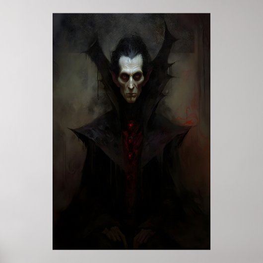 ドラキュラ・ヴァンパイアの絵画、ハロウィン、ダーク ポスター (正面)