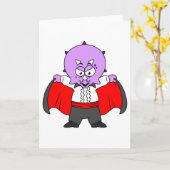 ドラクラ伯爵の服を着たセラトプの恐竜。 カード (黄色い花)