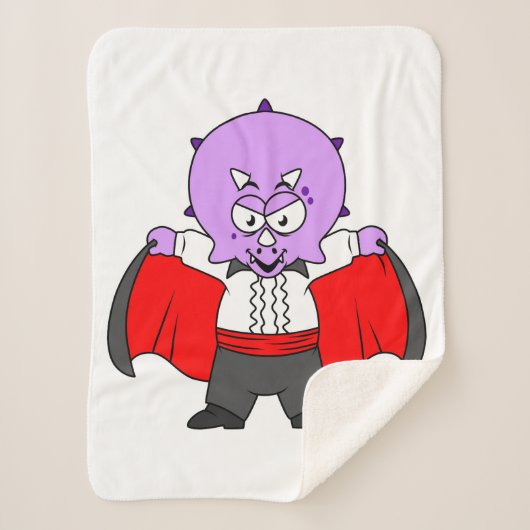 ドラクラ伯爵の服を着たセラトプの恐竜。 シェルパブランケット (正面)