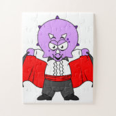 ドラクラ伯爵の服を着たセラトプの恐竜。 ジグソーパズル (縦)