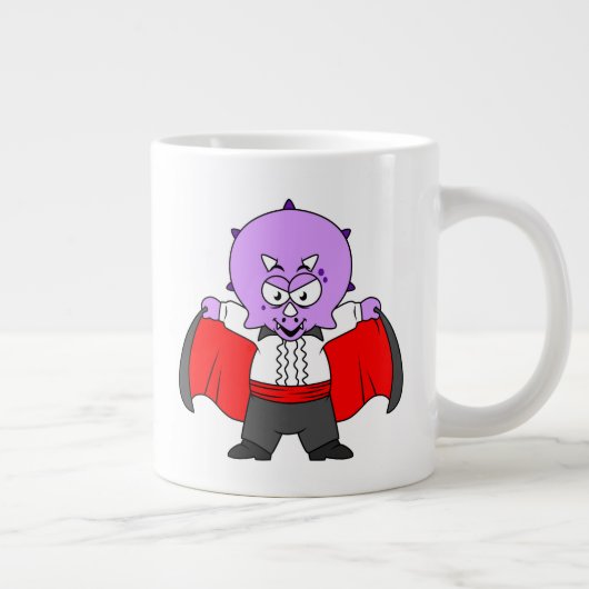 ドラクラ伯爵の服を着たセラトプの恐竜。 ジャンボコーヒーマグカップ (右)