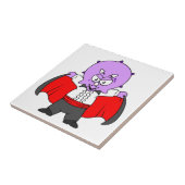 ドラクラ伯爵の服を着たセラトプの恐竜。 タイル (側面)