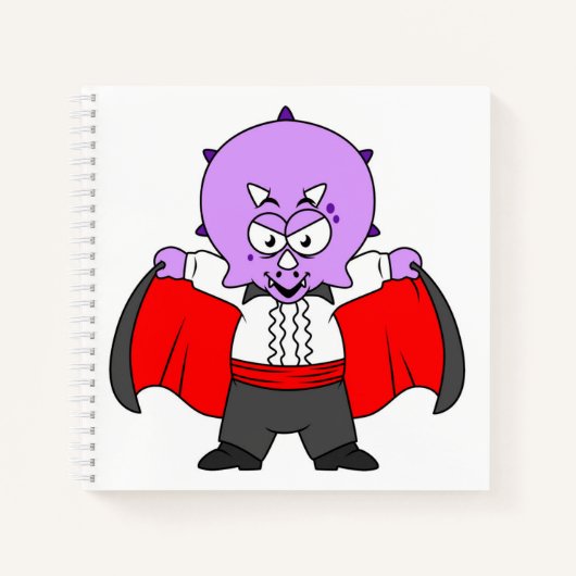 ドラクラ伯爵の服を着たセラトプの恐竜。 ノートブック (正面)