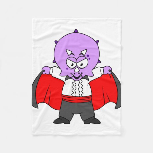 ドラクラ伯爵の服を着たセラトプの恐竜。 フリースブランケット (正面)