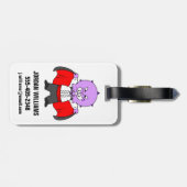 ドラクラ伯爵の服を着たセラトプの恐竜。 ラゲッジタグ (裏面横)