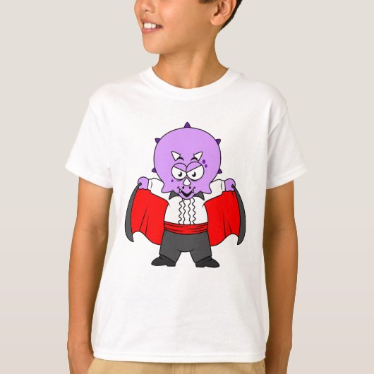 ドラクラ伯爵の服を着たセラトプの恐竜。 Tシャツ (正面)