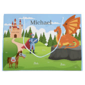 ドラグクールナイト愛好家の名前を追加 ラージペーパーバッグ (正面)