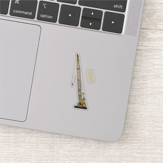 ドラグライン掘削機の漫画イラストレーション シール (詳細)