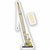 ドラグライン掘削機の漫画イラストレーション シール (正面)