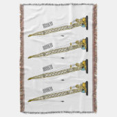 ドラグライン掘削機の漫画イラストレーション スローブランケット (正面縦)