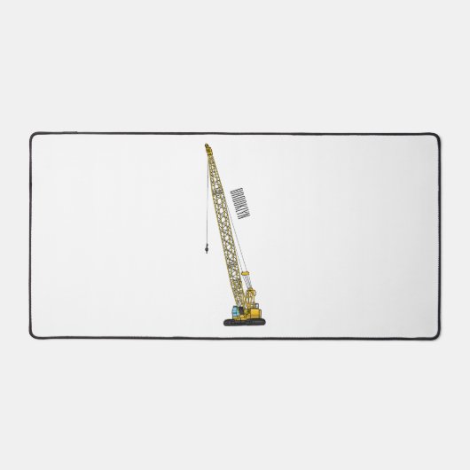 ドラグライン掘削機の漫画イラストレーション デスクマット (正面)
