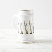 ドラグライン掘削機の漫画イラストレーション ビールジョッキ (正面左)