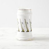 ドラグライン掘削機の漫画イラストレーション ビールジョッキ (中央)