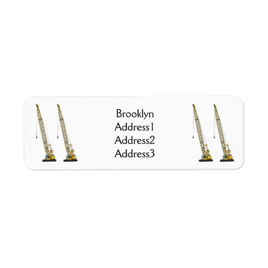 ドラグライン掘削機の漫画イラストレーション ラベル (正面)