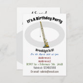 ドラグライン掘削機の漫画イラストレーション 招待状 (正面/裏面)