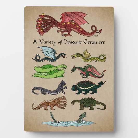 ドラコニックな様々な生き物 フォトプラーク (正面)