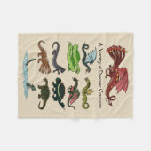 ドラコニックな様々な生き物 フリースブランケット (正面(横))